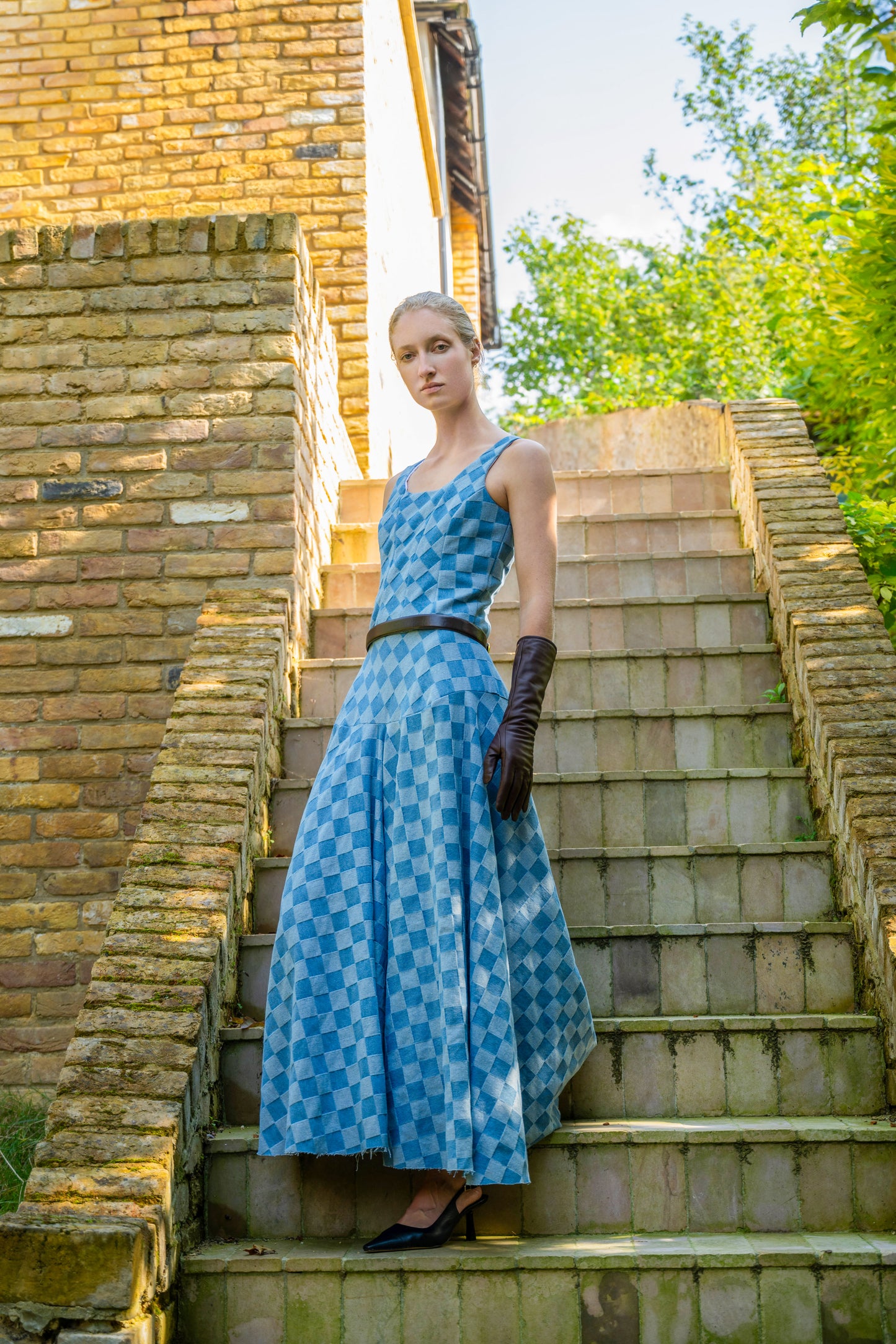 Dimond Checkered Denim dress